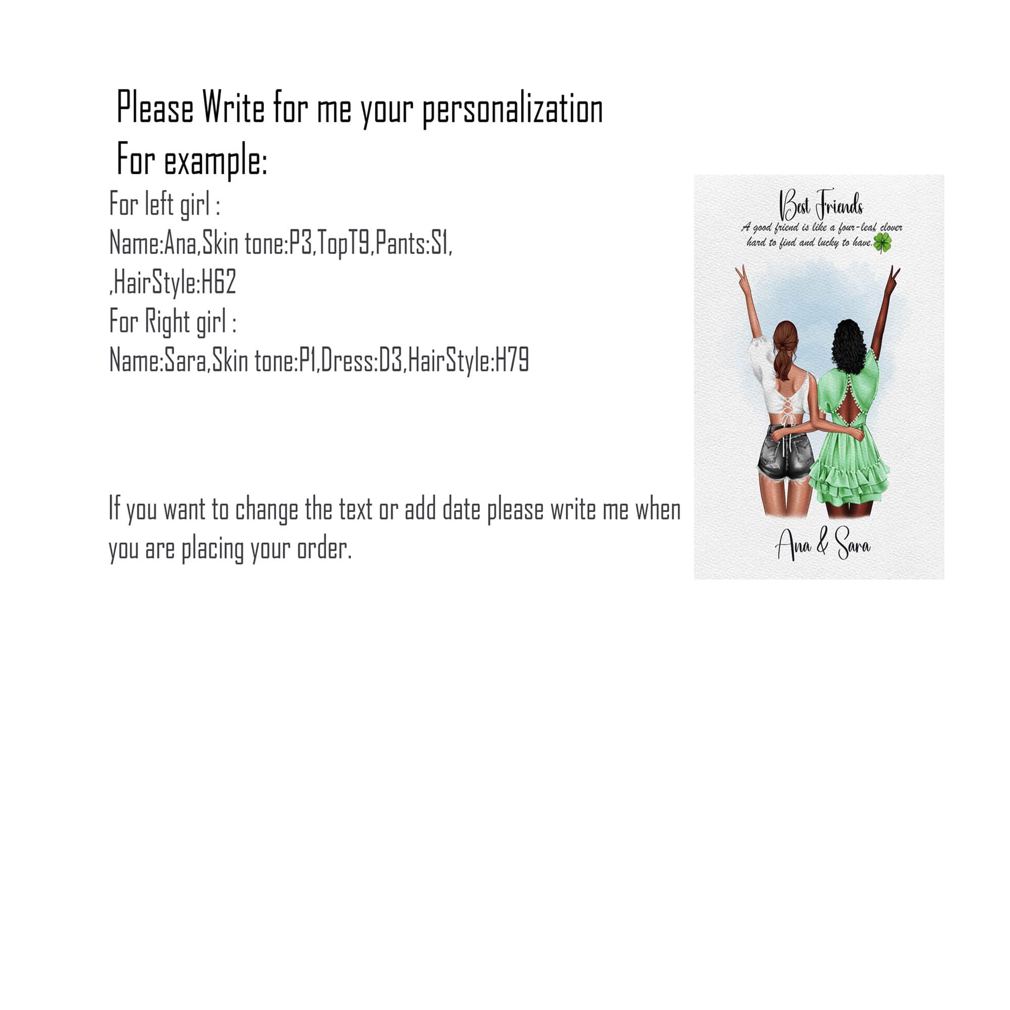 ♡ Personalized Best Friend Print - Image 8