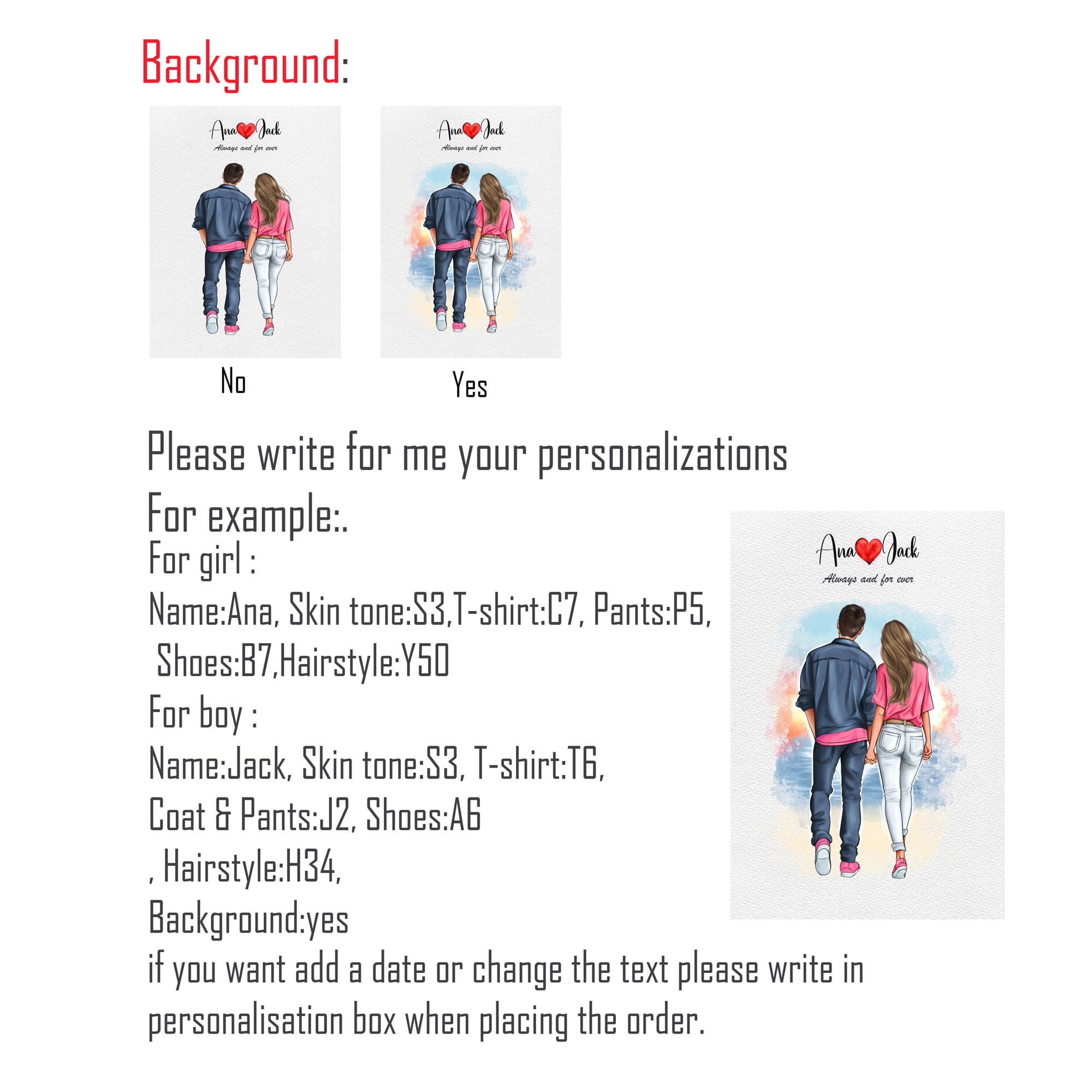 ♡ Personlised Couples Print - Image 9