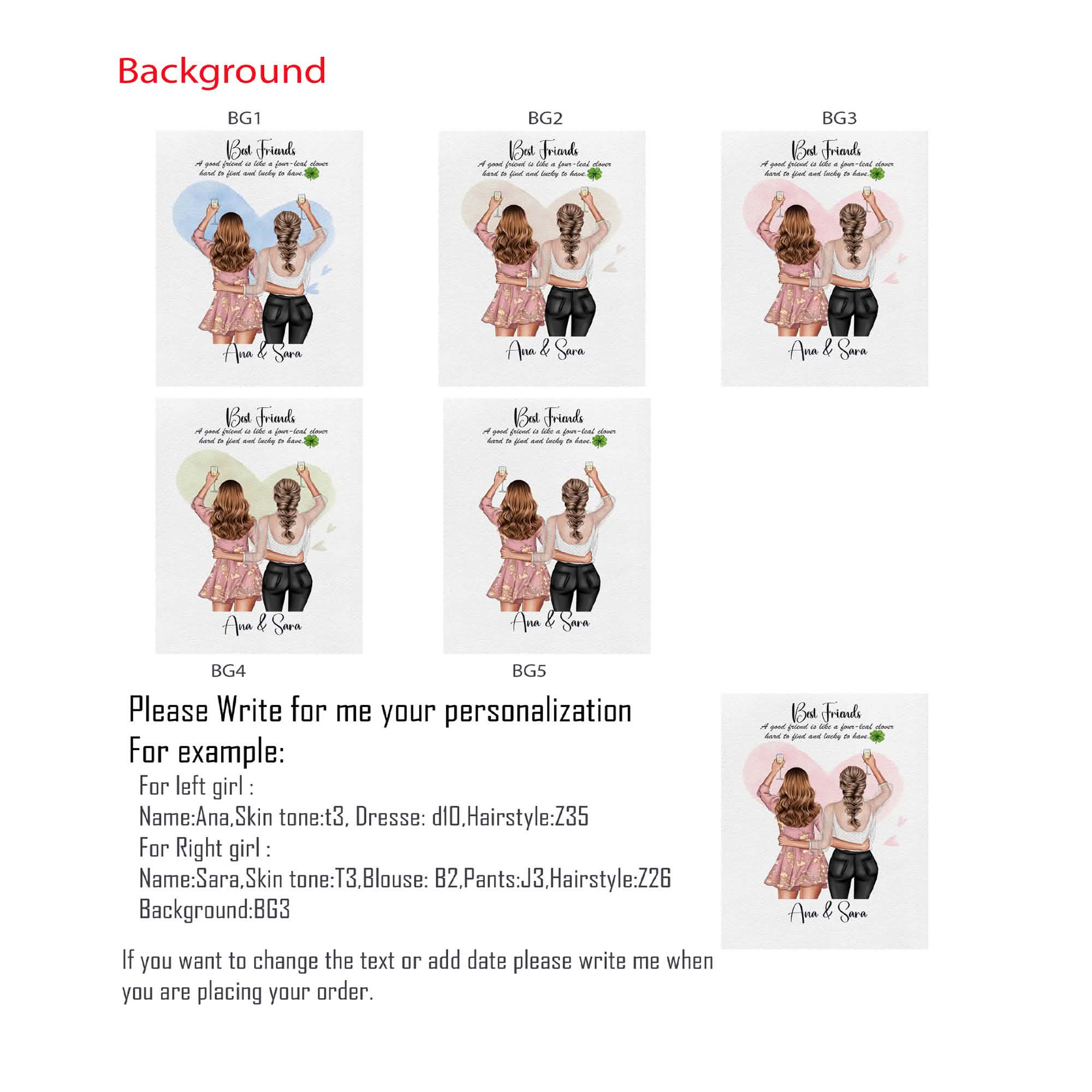 ♡ Customized print for best friend - Image 8