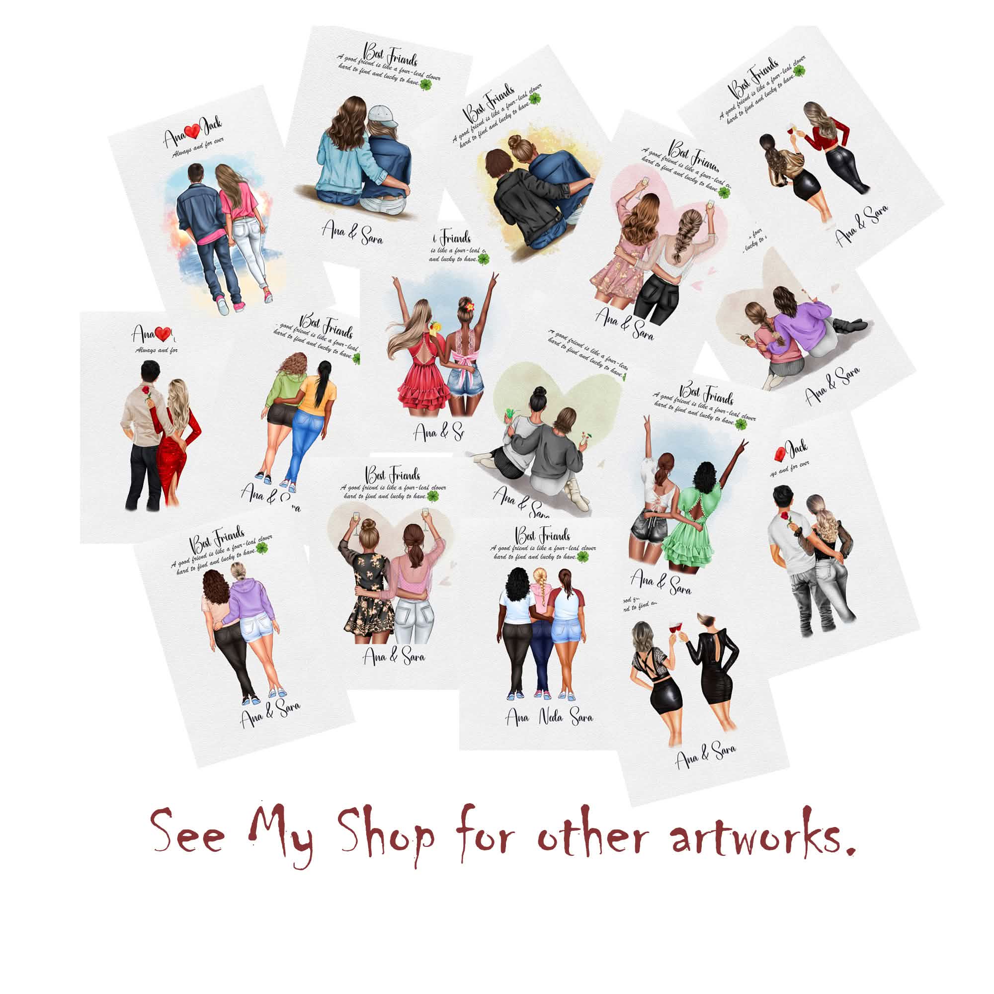 ♡ Personalized Best Friend Print - Image 9