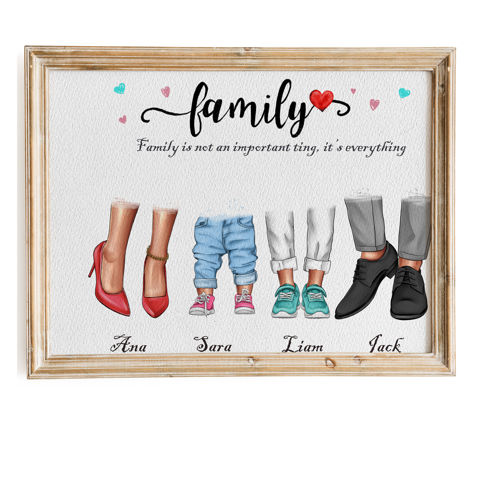 ♡ Personalized Family Shoes Print